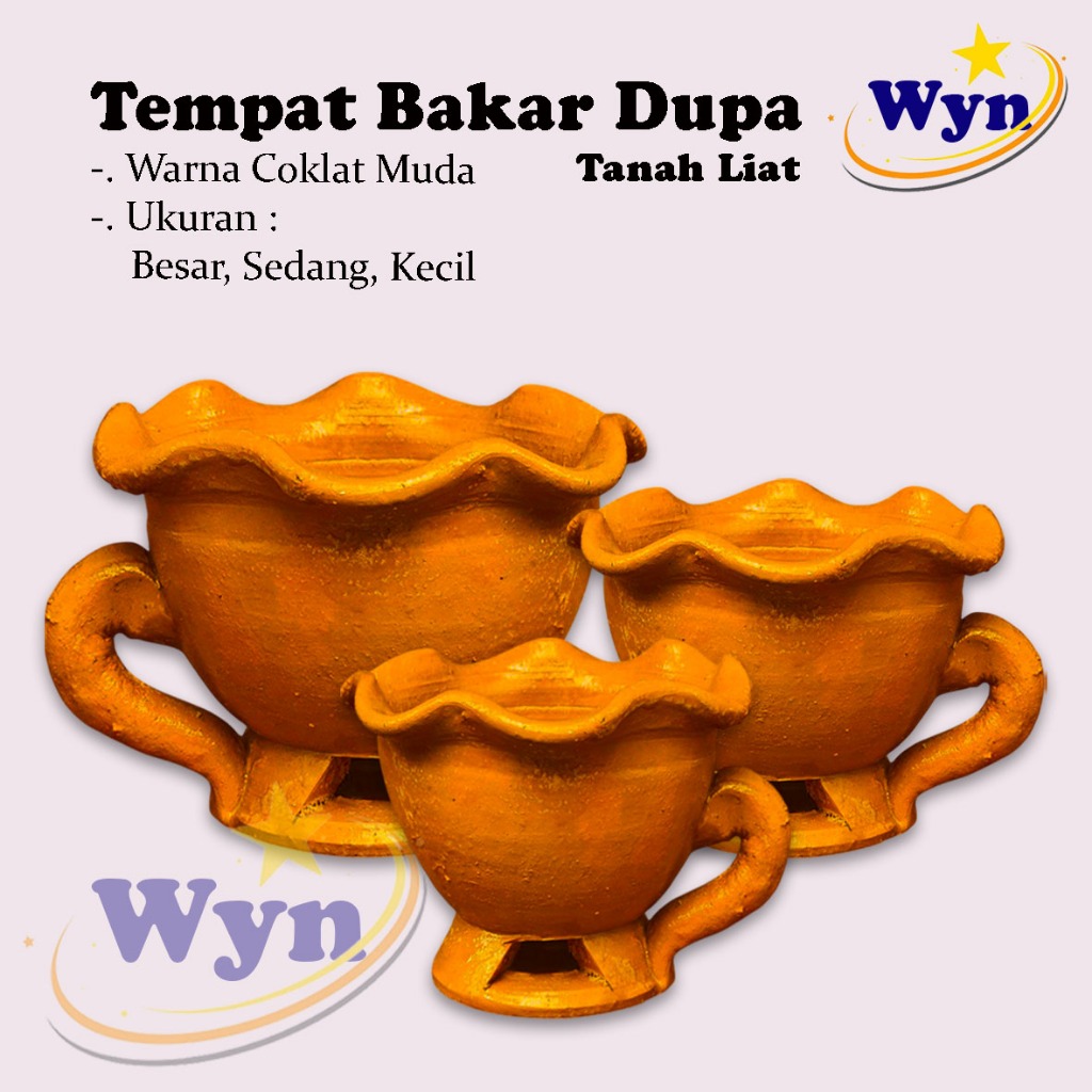 Tempat Bakar Dupa / Dupa Kerucut / Dupa Kemenyan Bahan Tanah Liat Warna Coklat Muda