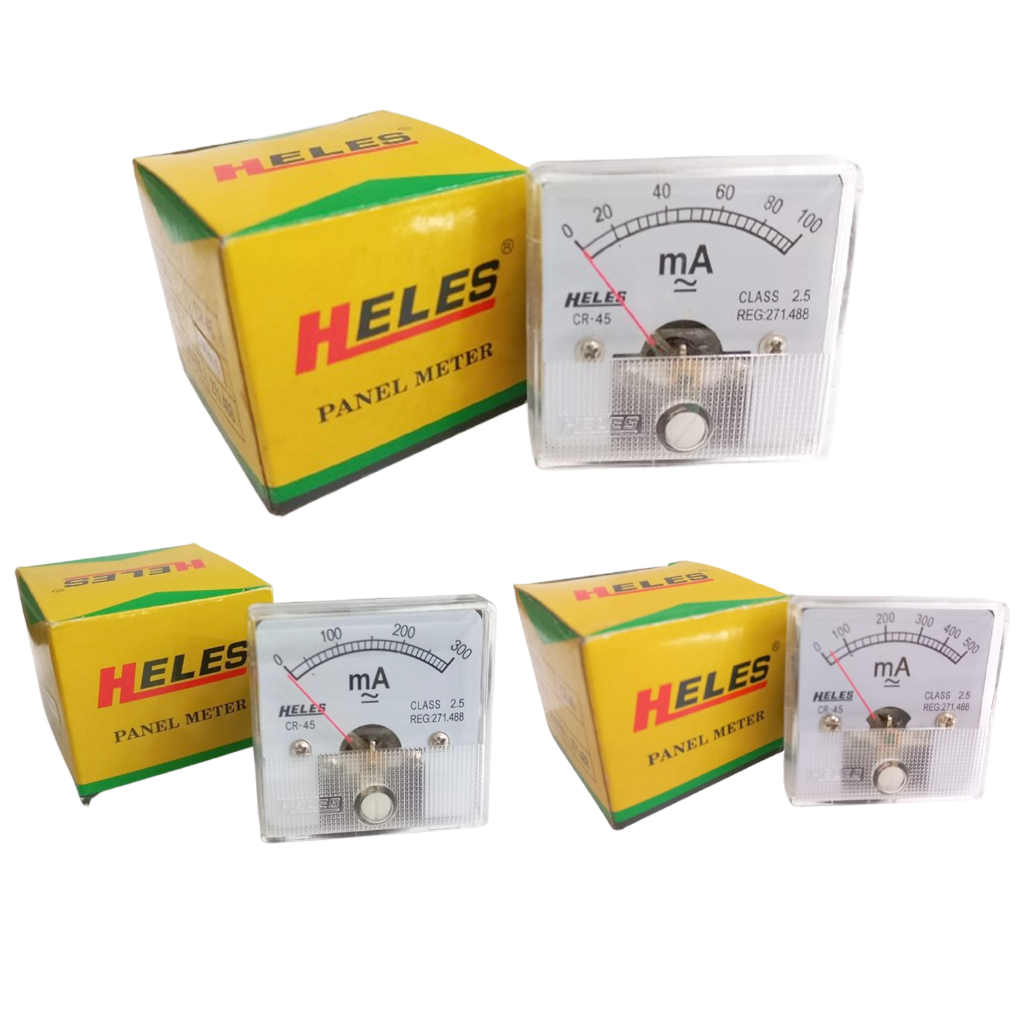 Panel Meter CR-45 Ampere Meter Dan Miliamperemeter mAmeter Analog Heles CR-45 Panel Meter Jarum Hele