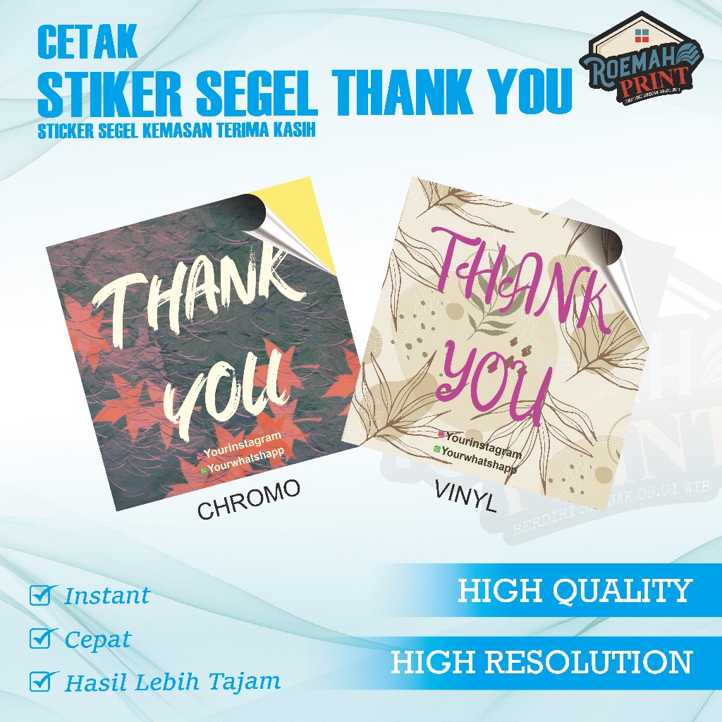 STIKER SEGEL THANK YOU KOTAK | STIKER SEGEL KEMASAN TERIMA KASIH