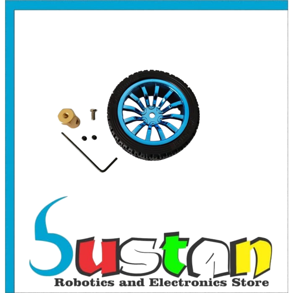 Wheel Tire 65mm Roda Racing 25GA370 Motor Robot + Coupling Shaft D 4mm