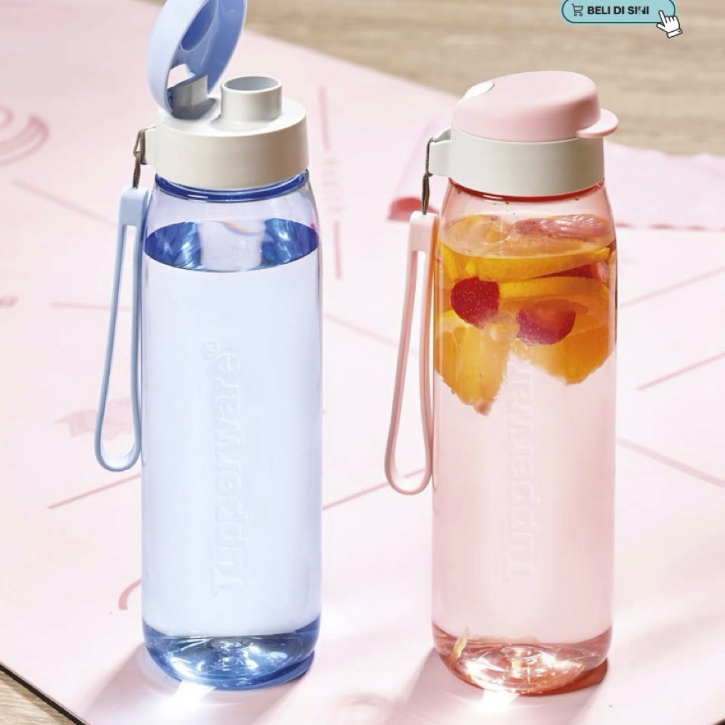TUPPERWARE H2GO H2 GO BOTTLE PINK BLUE 750 ML