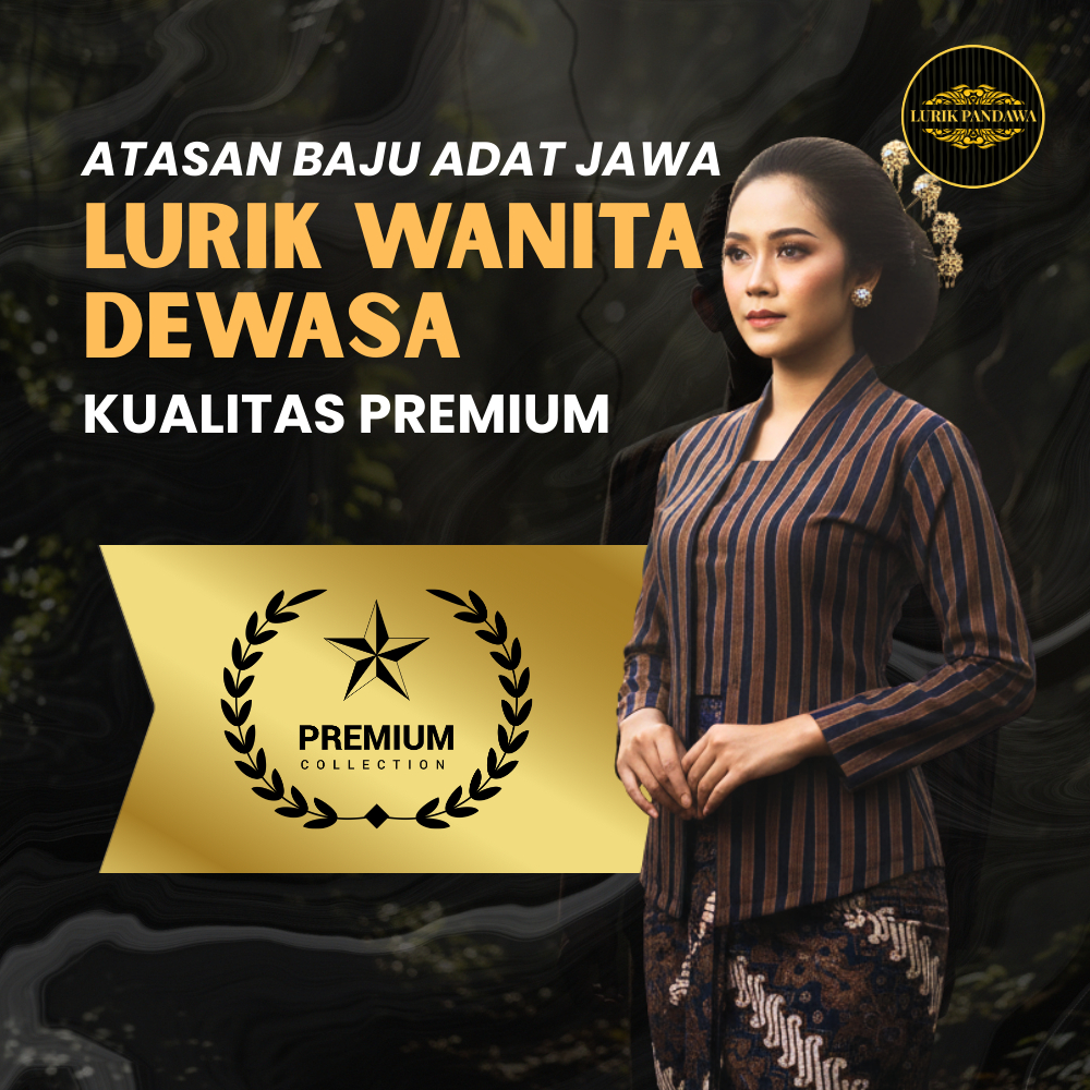 Kebaya Lurik Wanita Kutubaru Bahan Tenun Katun Adem Model Klasik Modern