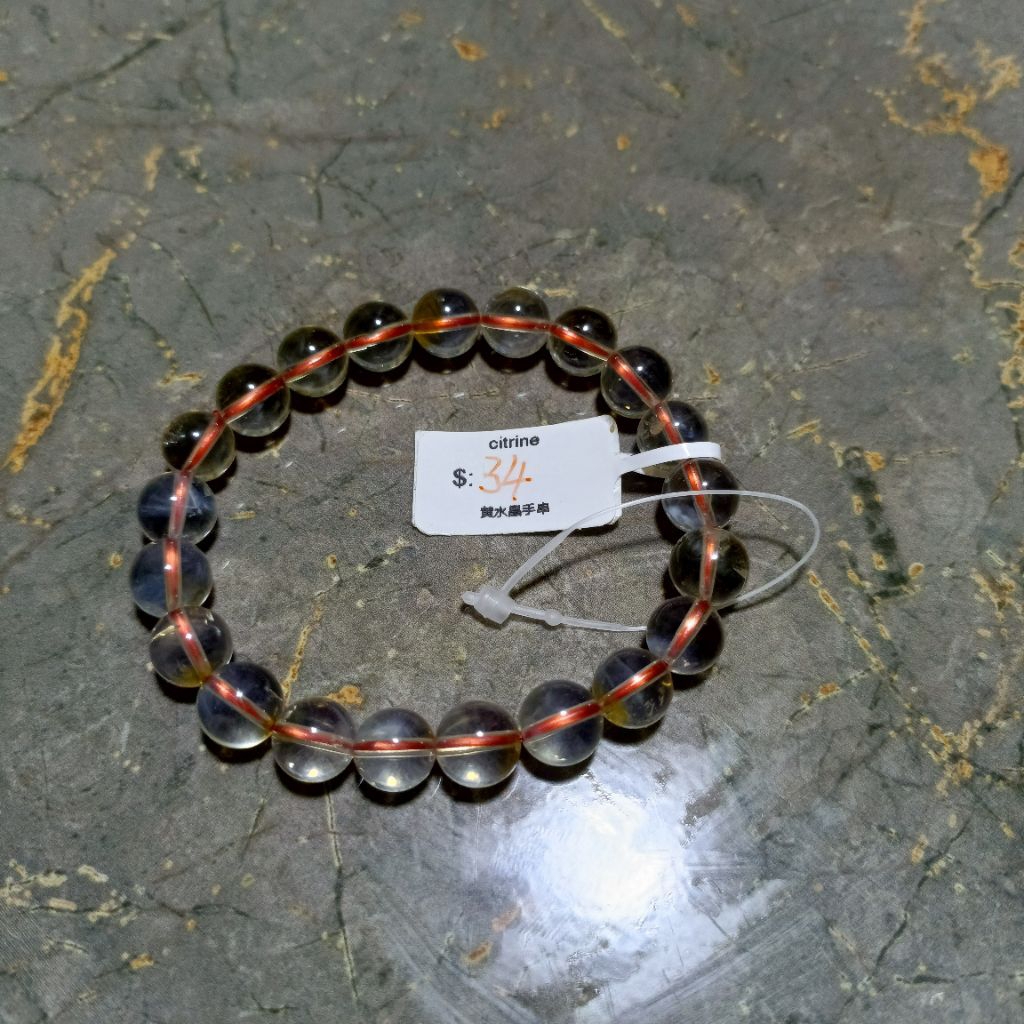 GELANG NATURAL CITRINE CLEAR 9.3MM