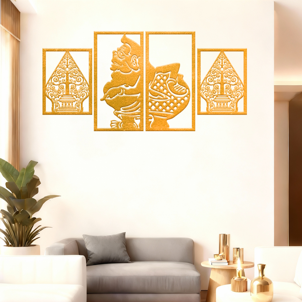 Dekorasi 3D Wayang /wall decor Punokawan Semar Pajangan Dinding Wayang