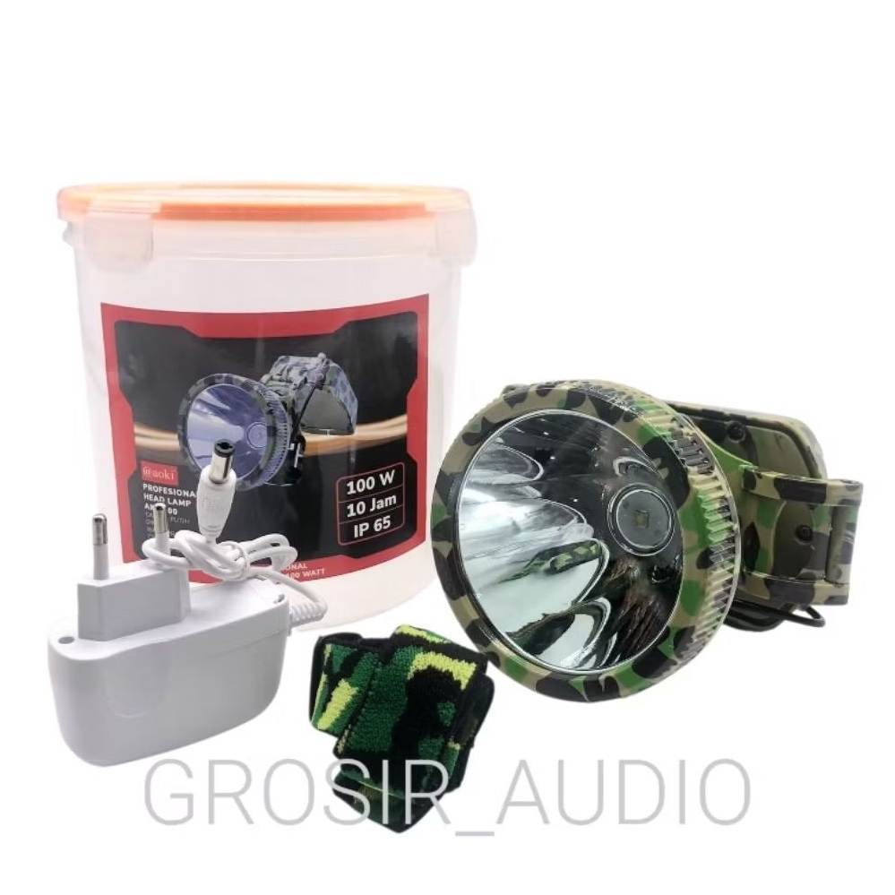 AOKI AK-S100 SENTER KEPALA PREMIUM 100W 7200mAH IP65 POWER BANK CAHAYA PUTIH ORIGINAL AOKI