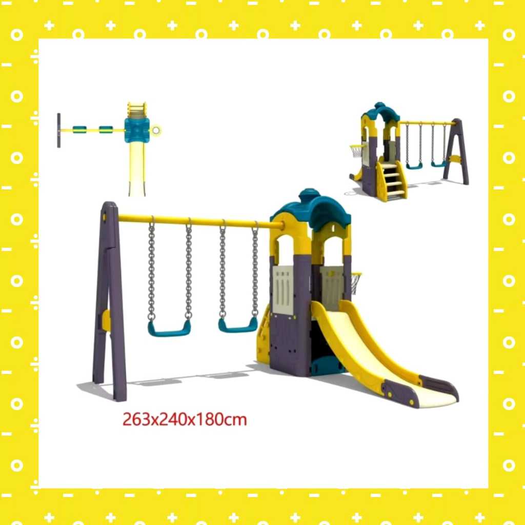 Outdoor Playground Perosotan Besar Taman Bermain Anak Mainan Anak Perosotan Besar Ayunan Double