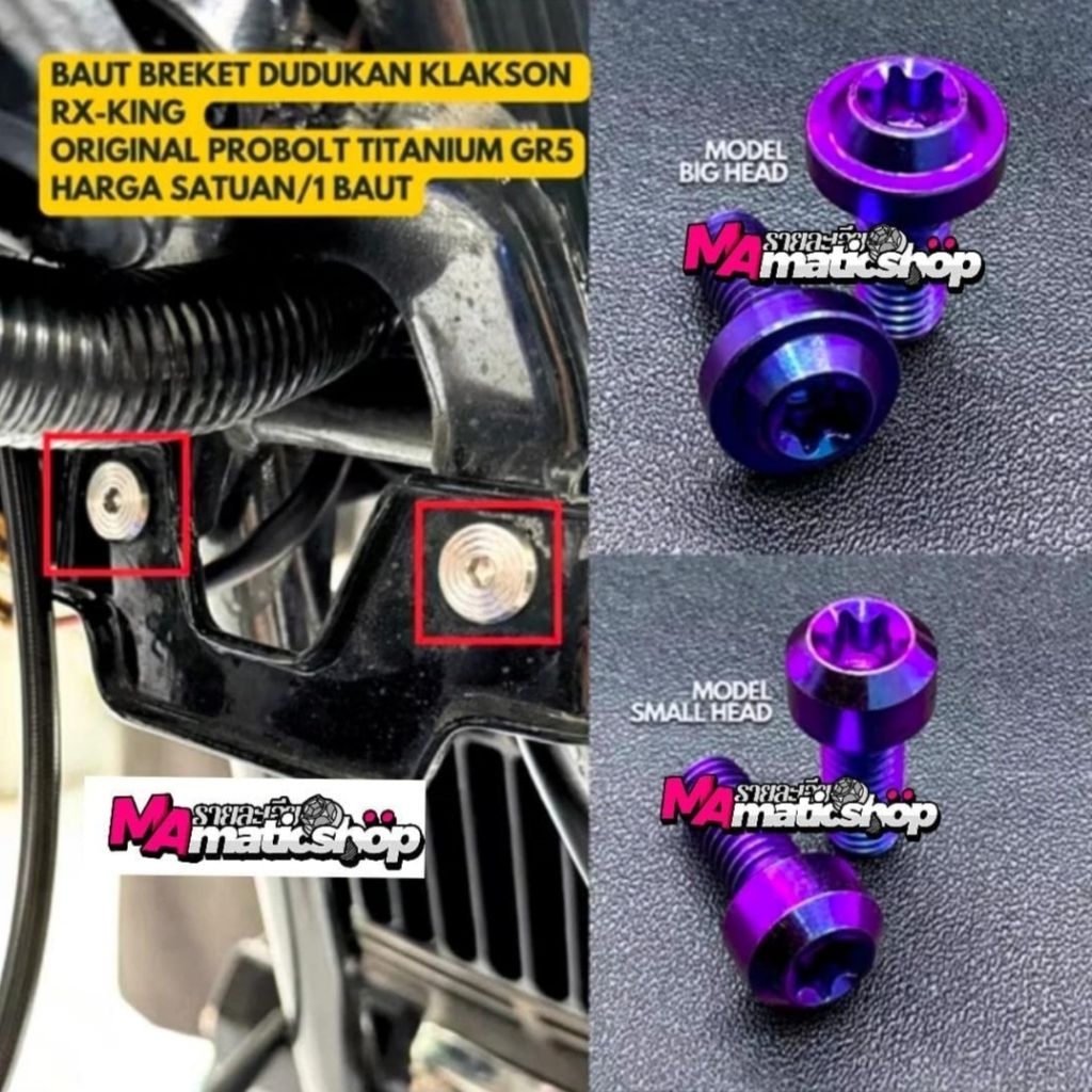 Baut breket dudukan klakson Rx king RX KING titanium original(1biji)