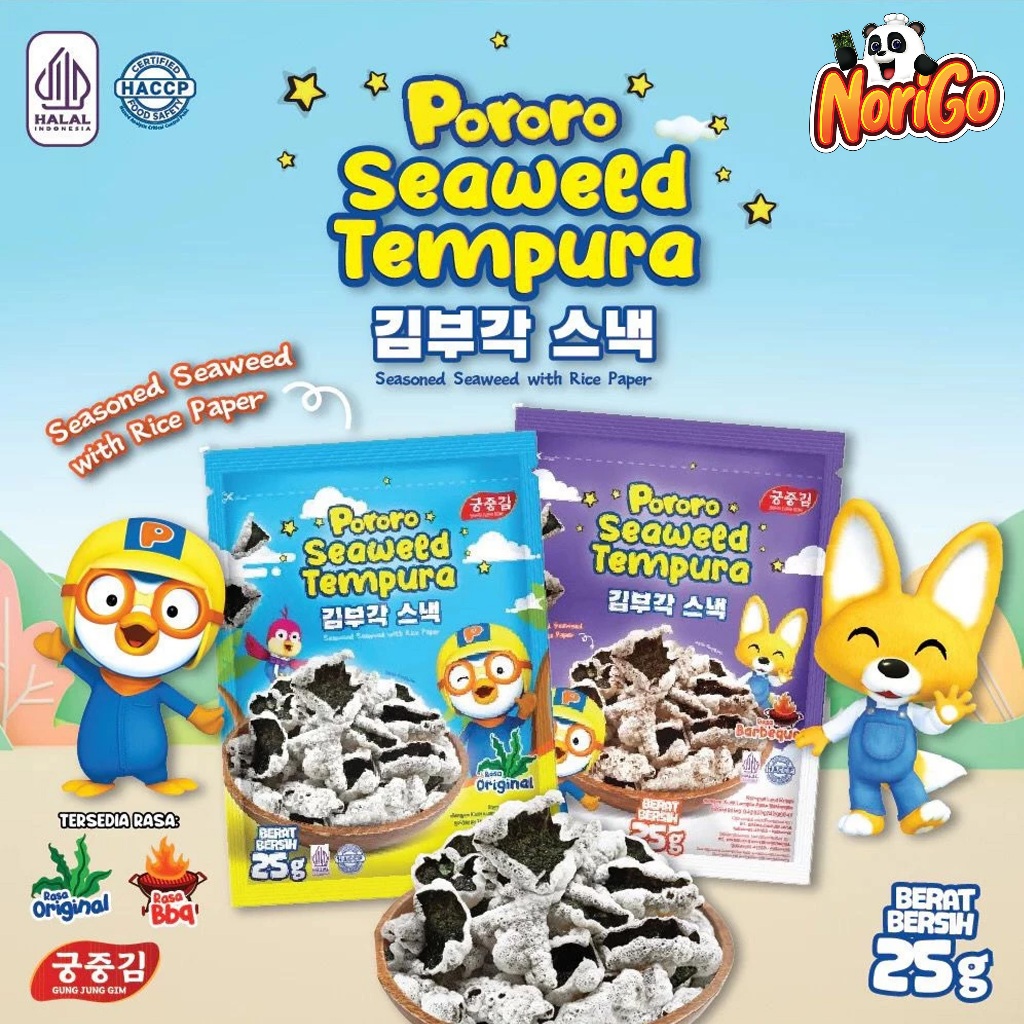 [HALAL] PORORO NORI TEMPURA 25GR / SNACK NORI / SNACK RUMPUT LAUT