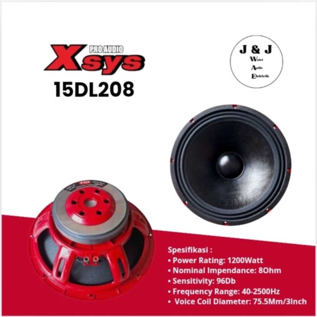 WOOFER X-SYS 15 INCH SPEAKER KOMPONEN X-SYS 15 INCH