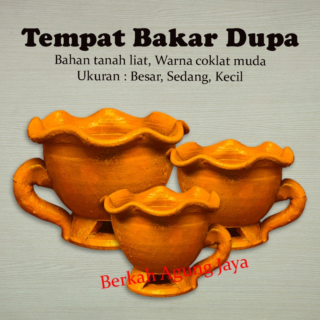 Tempat Bakar Dupa / Dupa Kerucut / Dupa Kemenyan Bahan Tanah Liat Warna Coklat Muda