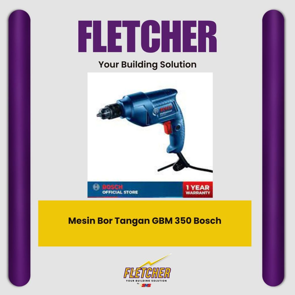Mesin Bor Tangan Listrik GBM 350 Bosch