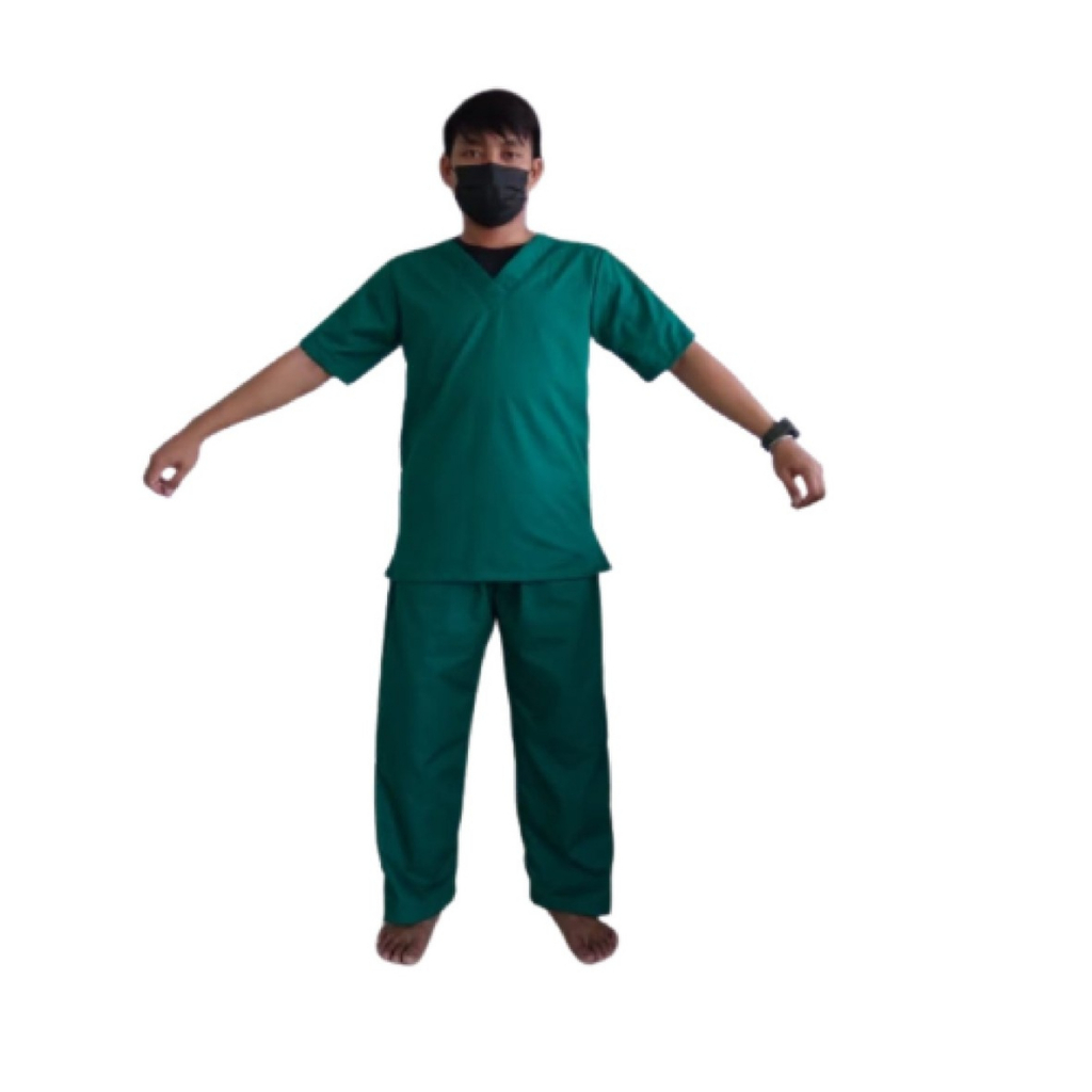 Baju Ok Oka LENGAN PENDEK Premium Drill | Medical Scrub Perawat Dokter Petugas Medis