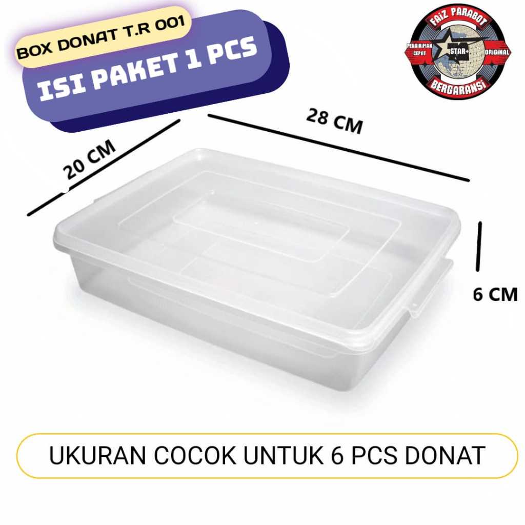 Tempat kotak donat plastik TR 001/ Kotak box penyimpanan donat Kecil
