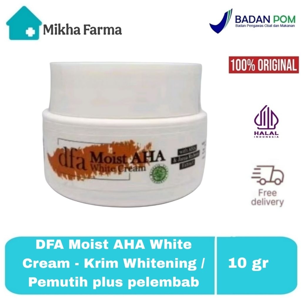 DFA Moist AHA White Cream - Krim Whitening / Pemutih plus pelembab / moisturizing - BPOM