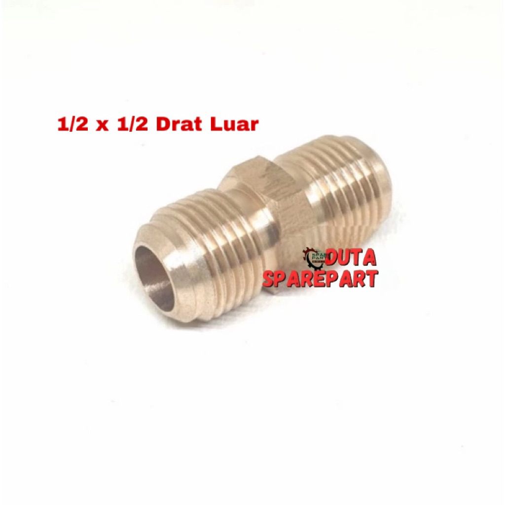 Dobel Nepel AC 1/2 x 1/2 Drat luar - Sambungan pipa AC