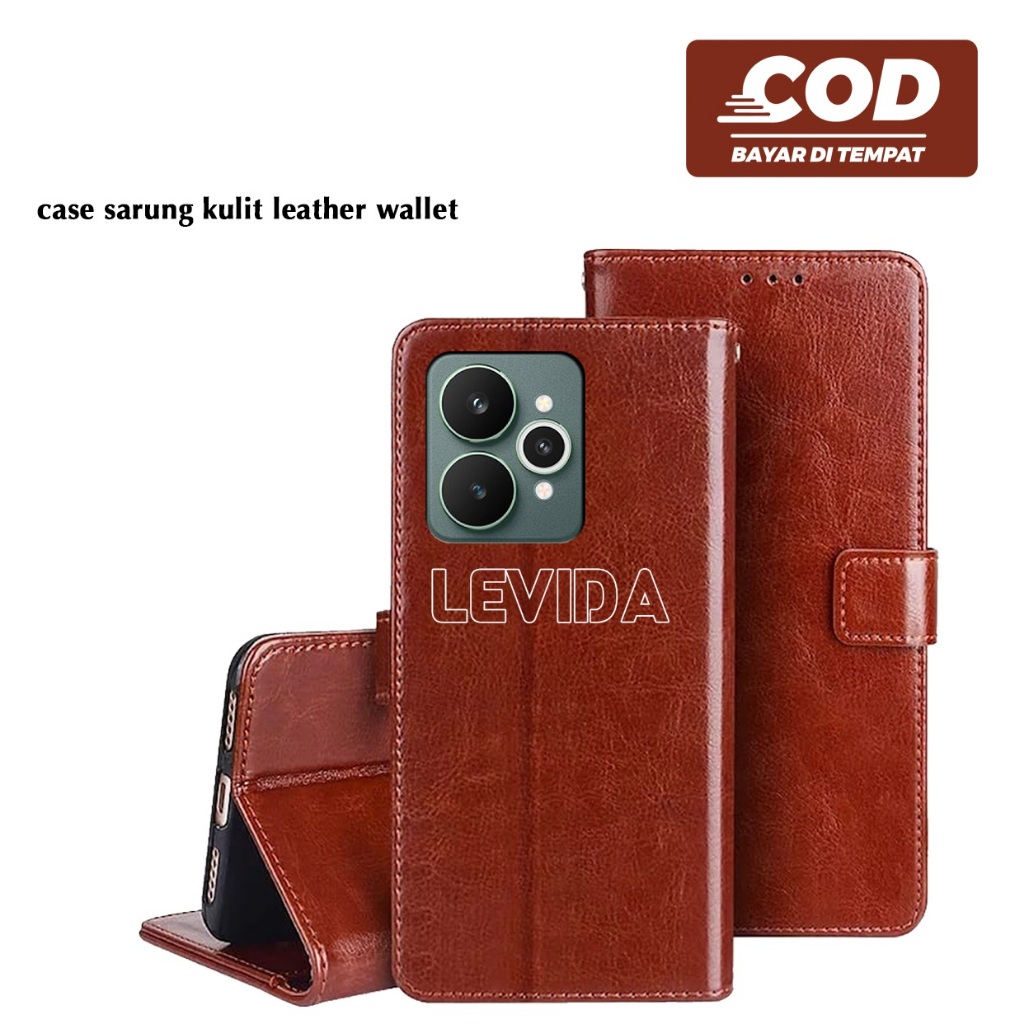 Flip Cover Kulit Leather Case Sarung Buku Kulit Case Realme 15 Realme 15 Pro Realme 12 5G Realme 13 