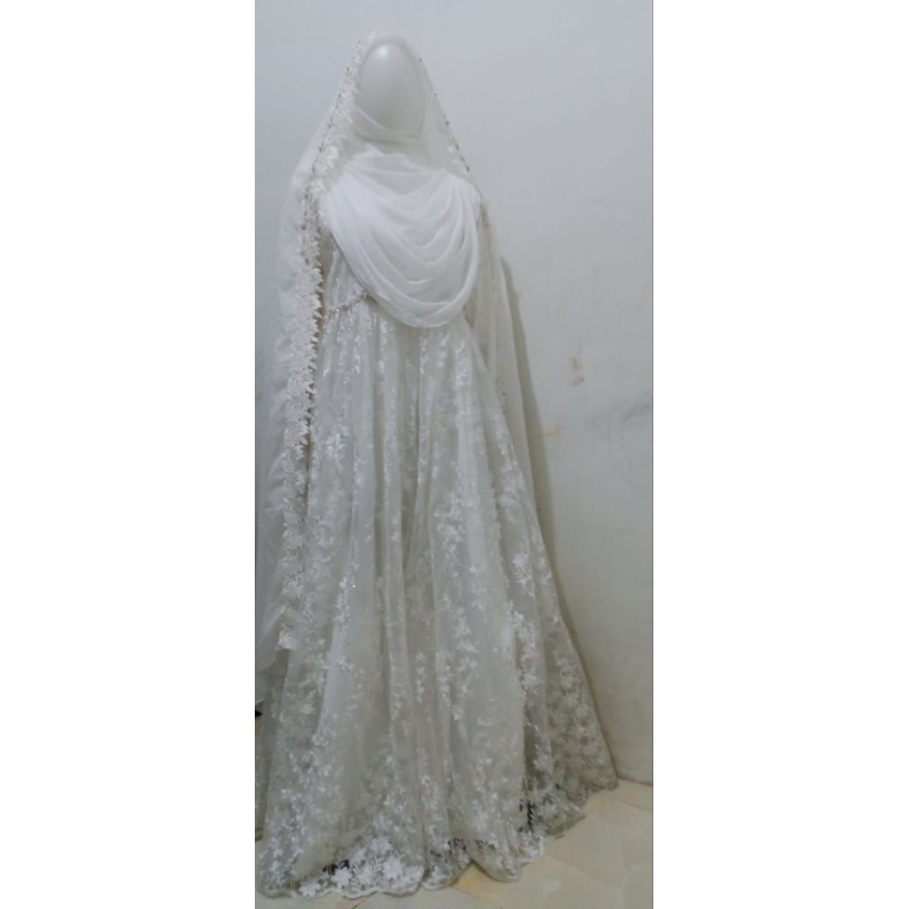 gaun pengantin muslimah syari gaun walimah gaun akad gaun pengantin muslimah Melayu  wedding dress