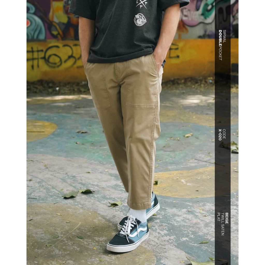 SAMASE Sirwal Double Pocket X020B Big Size Sirwal Panjang Pria Dewasa Produk Original Warna Beigie