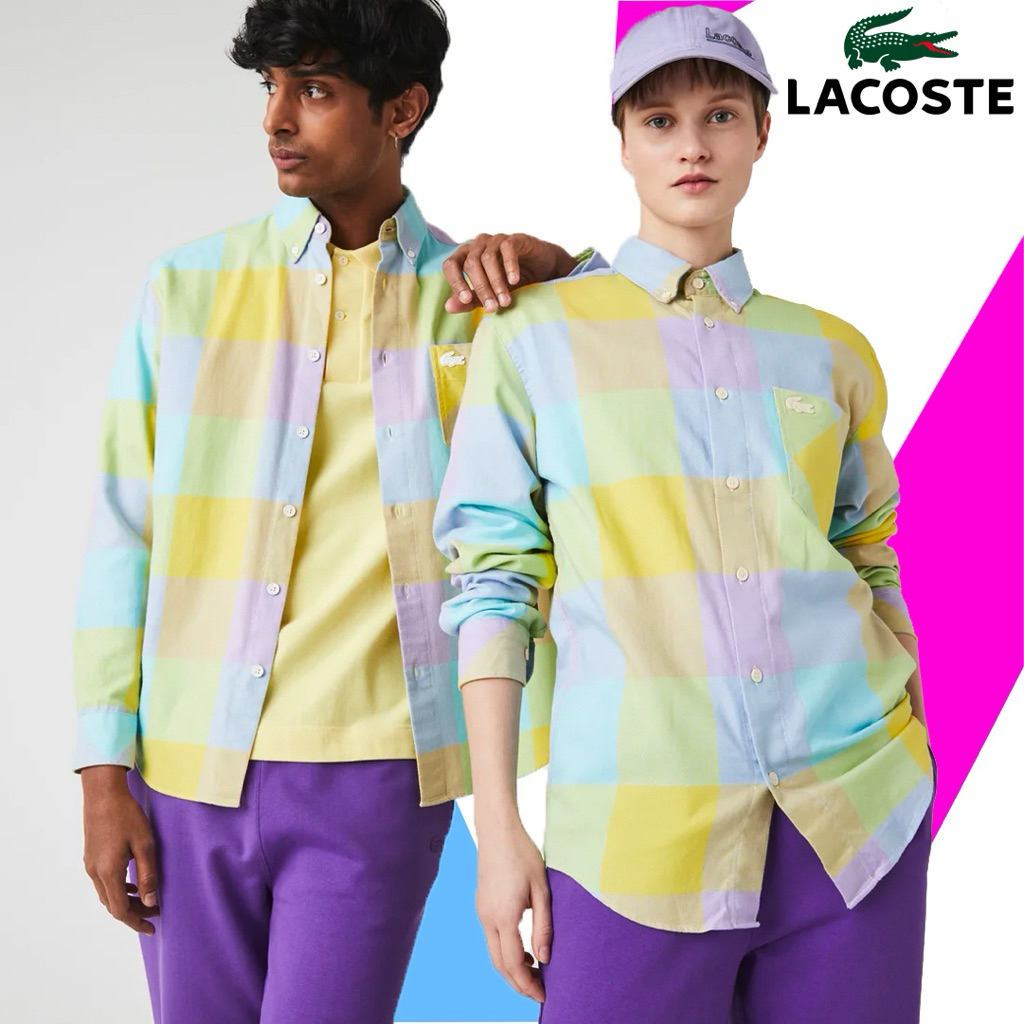 Kemeja Lacoste color block preloved