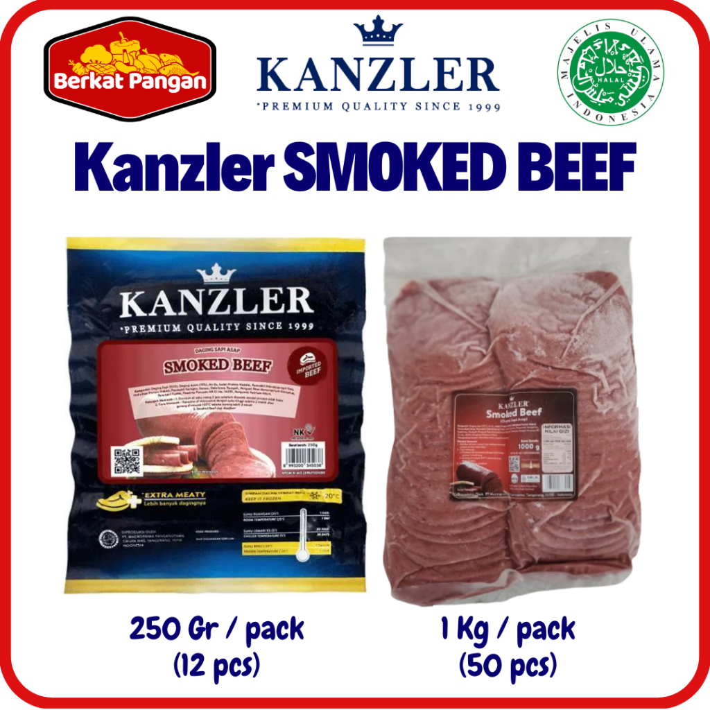 Kanzler Smoked Beef / Daging Sapi Asap Kanzler 250gr / Kanzler Smoked Beef 1 Kg