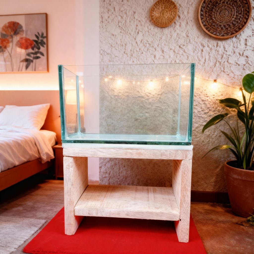 akuarium kaca minimalis set meja ukuran 20 10 12 aquarium satu set meja Aquarium kaca minimalis set 