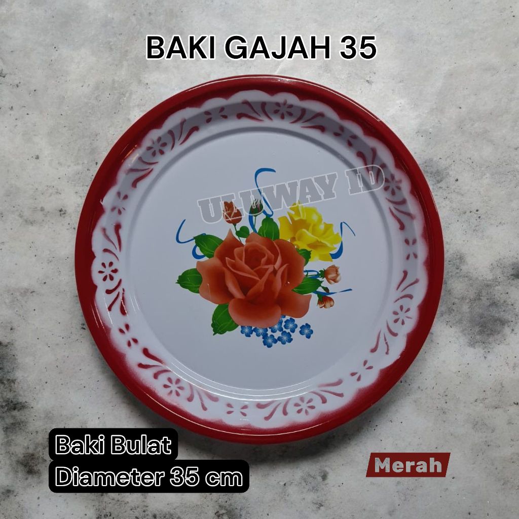 Baki 35 cm / Baki Bulat / Nampan Bulat / Baki Enamel