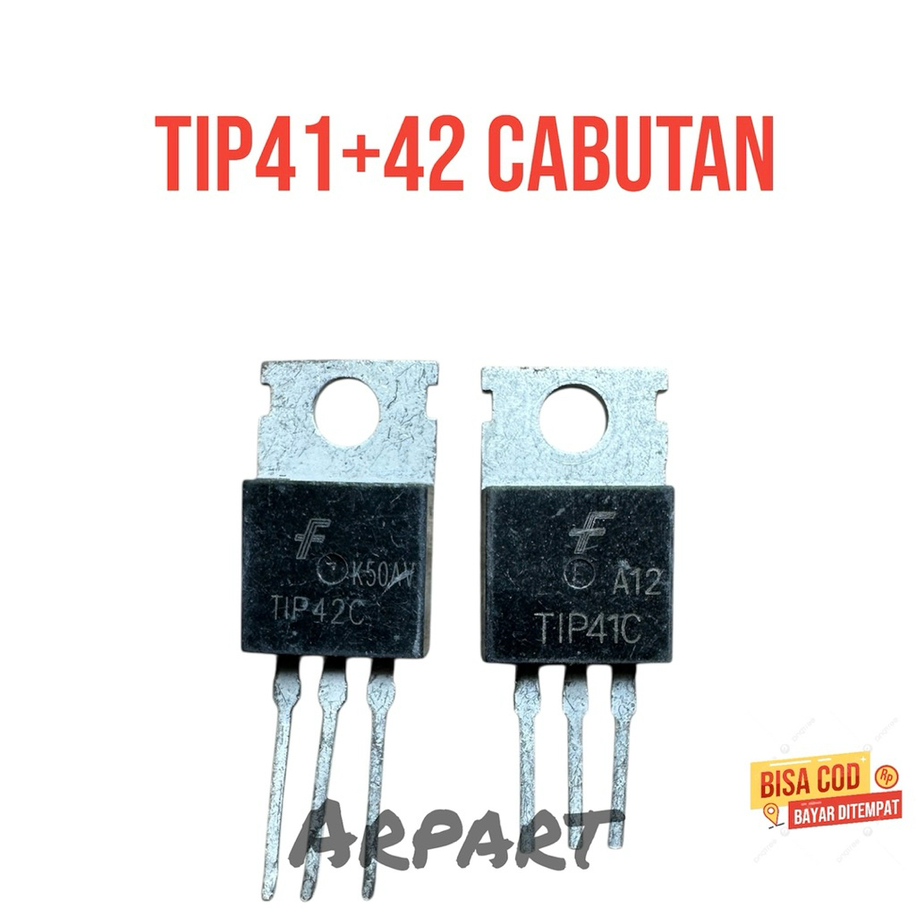 transistor tip41 dan tip42 1set cabutan