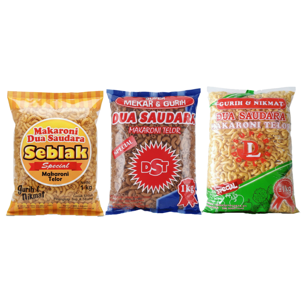 Makaroni Dua Saudara 1 Kg  (Makaroni Bantat Mentah) / Makaroni Bantet Mentah 1kg