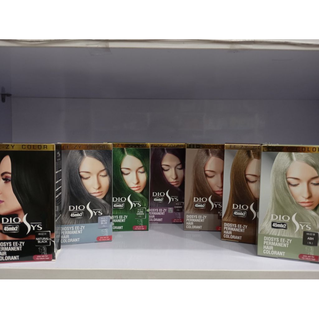 Diosys Hair Color | Natural Black 01 | Grey Blue 13 | Pure Green 15| Cherry 12 | Platinum Sliver | L