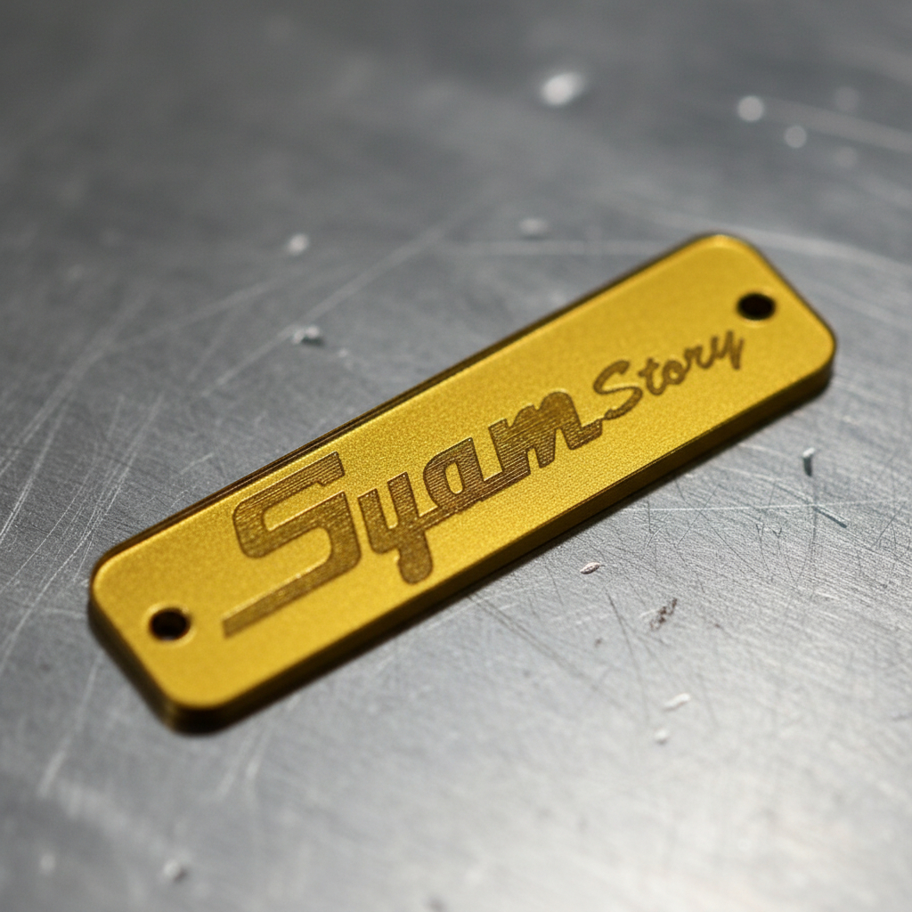 Label Akrilik Hijab Custom Logo Baju Jilbab Brand Merk Gold Acrylic Mirror Silver Branding Cutting P