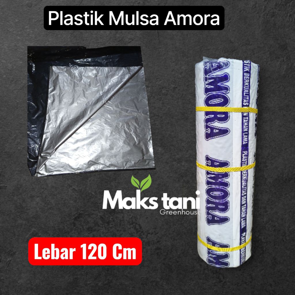 Plastik Mulsa Amora Hitam Perak Lebar 60/120 CM 1 Roll