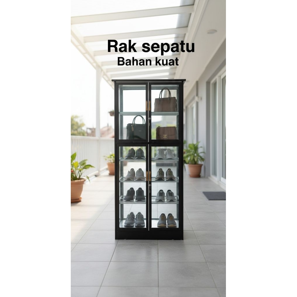 rak sepatu alumunium