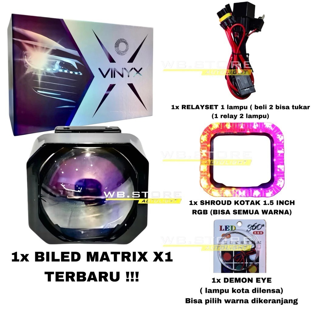 BiLED 1.5 Inch - Biled Matrix X1 VINYX 1,5 Inch PURPLE LENS BILED VINYX BILED MATRIX VINYX BILED MAT