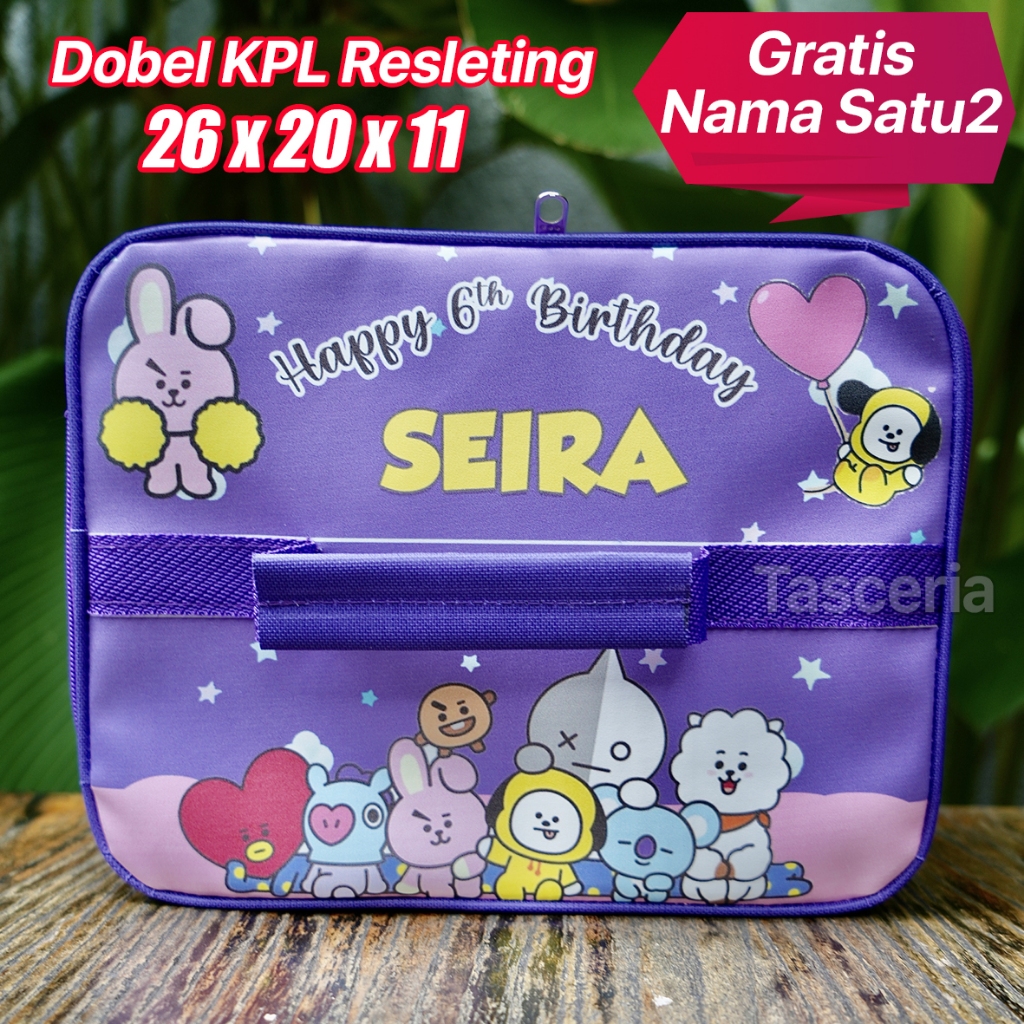 Tas Bekal Makanan Anak Custom Bt21/ Tas Lunch Box Anak Custom Nama / Tas Kotak Makan Anak TK / Tas T