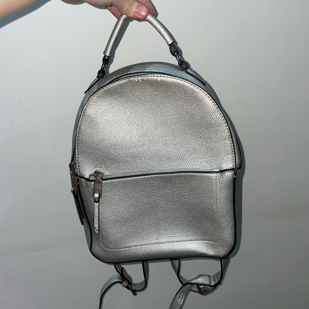 tas stradivarius y2k silver ransel preloved
