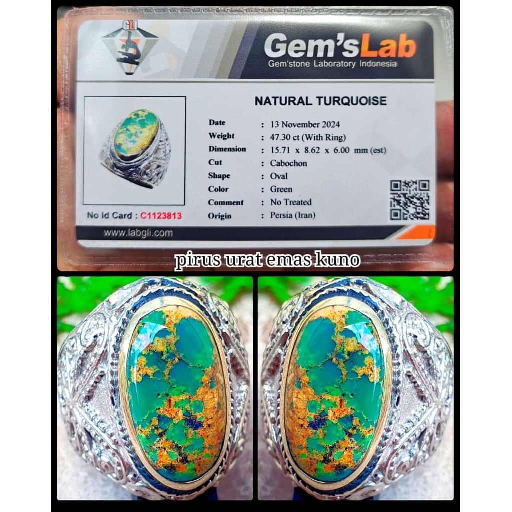 NATURAL PIRUS HIJAU DAUN PERSIA ( urat emas alami )