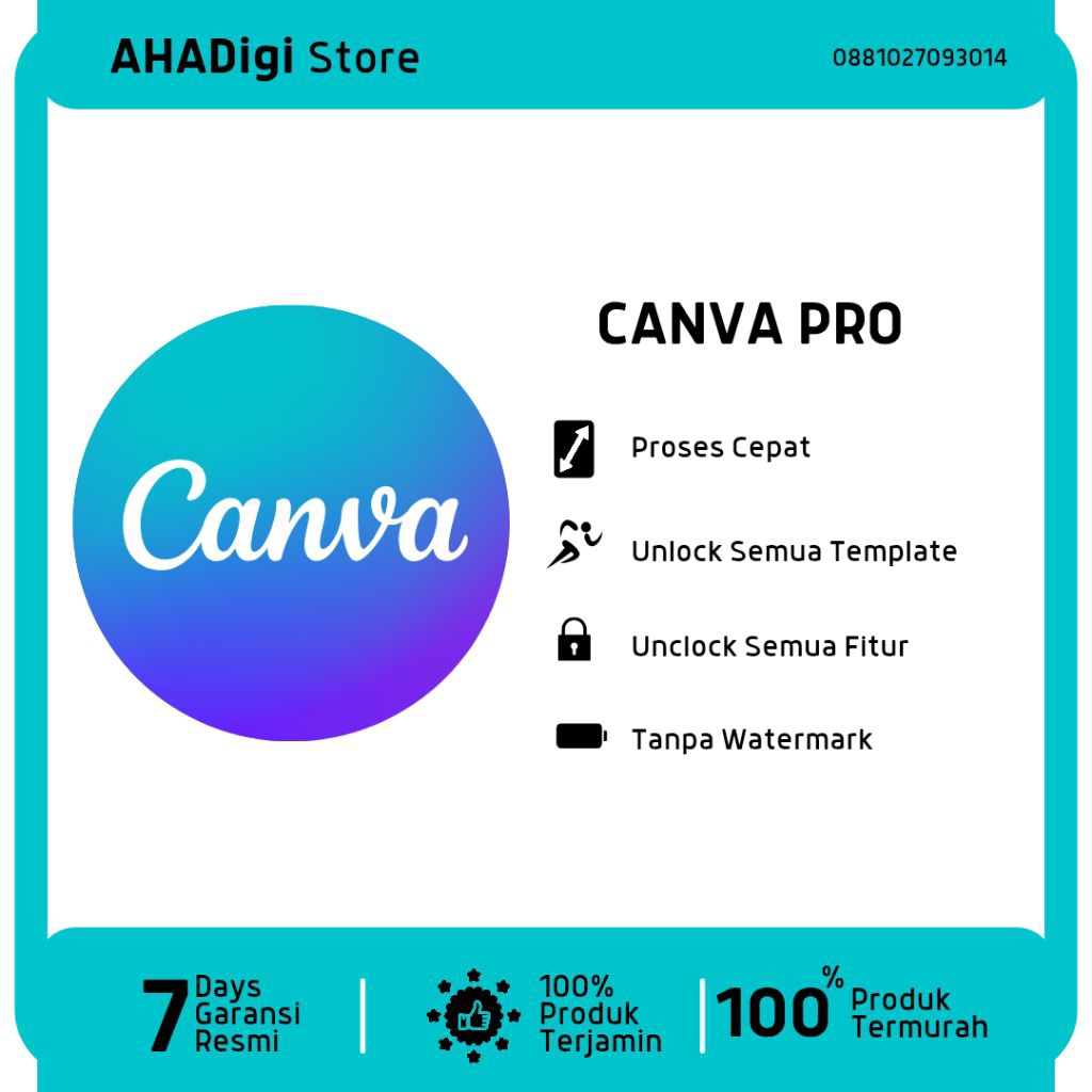 Canva Pro Murah, 1000+Template, Akses premium gratis
