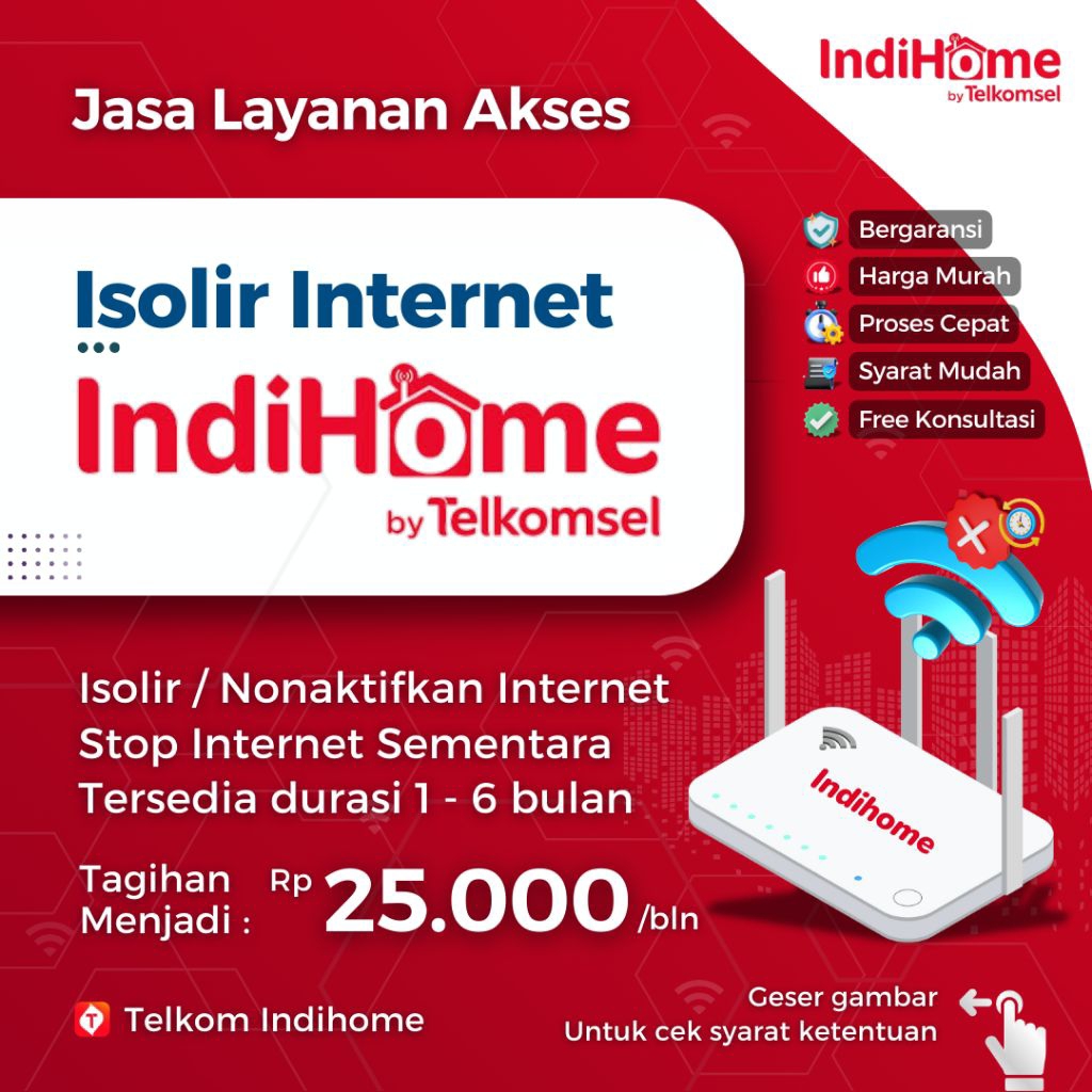 Isolir Internet Indihome | 1 - 6 Bulan | Nonaktifkan Sementara Indihome | Stop Sementara Indihome | 