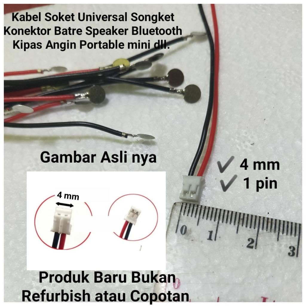 New Kabel Soket Universal Songket Konektor Batre Speaker Bluetooth MP3 MP4 Musik Box Kipas Angin Por