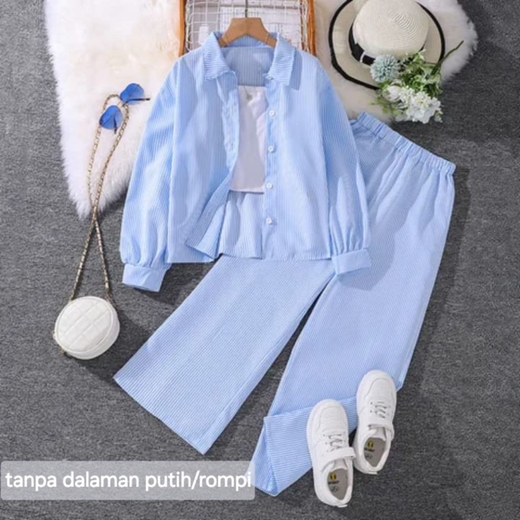 Wanset Umur 1-17 Tahun Set Rok Setcelan Tanggung 1Stel Baju Anakk Baju Lebaran Anak Cewek 2026 One S