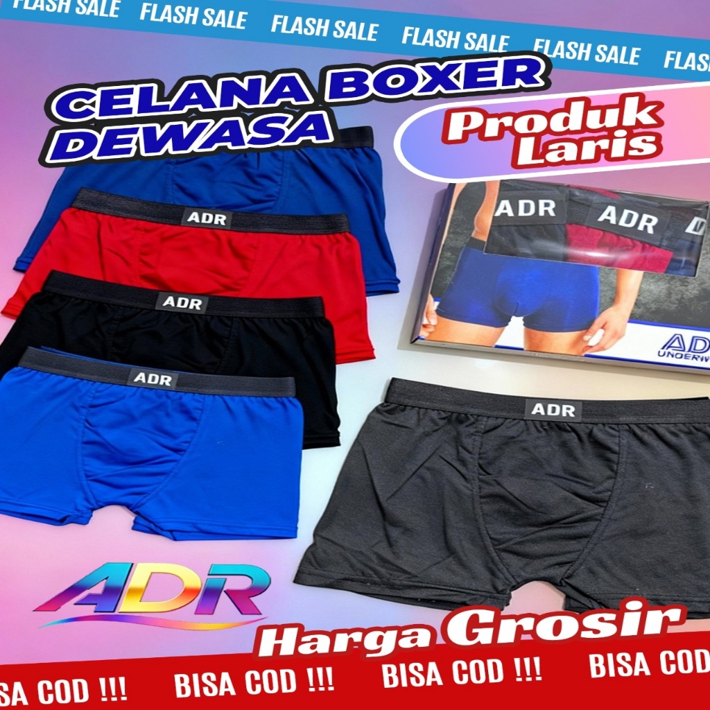 (12 Pcs) Celana Dalam Boxer Pria Katun Lembut // CD BOXER PRIA REMAJA DEWASA //  CD Boxer DEWASA ADR