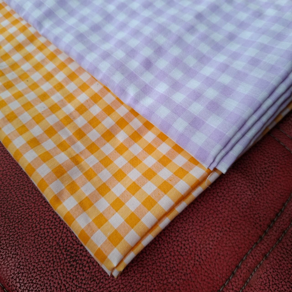 grosir kain ecera Kain Kotak Kotak Katun Yarndyed cele Lebar 150cm (Ukuran kain ½ cm)/kain kotak kot