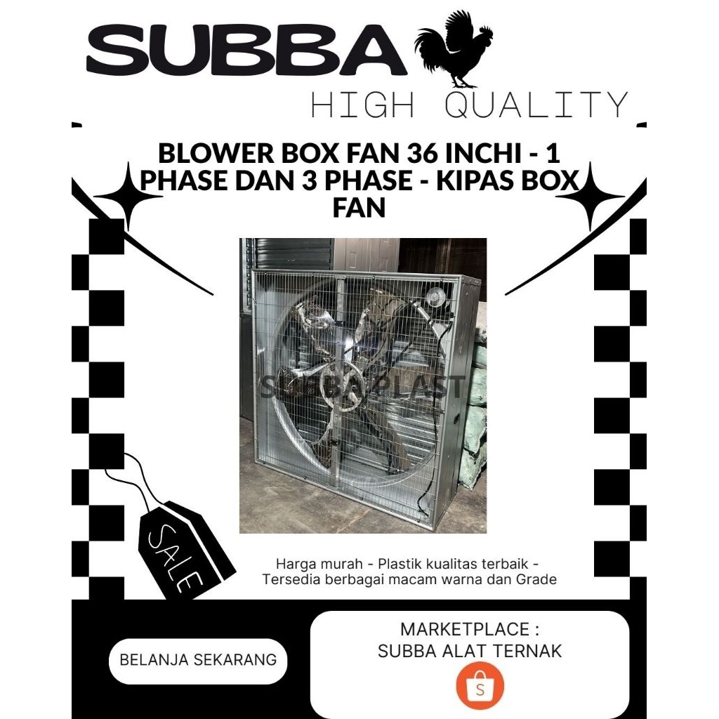 BLOWER BOX FAN 36 inchi - 1 phase dan 3 phase - KIPAS BOX FAN