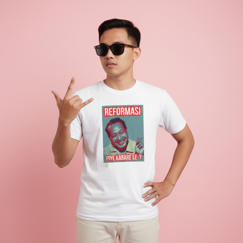 Kaos Baju Reformasi SUHARTO Soeharto Piye kabare Cotton Combad t-shirt Distro Clothing