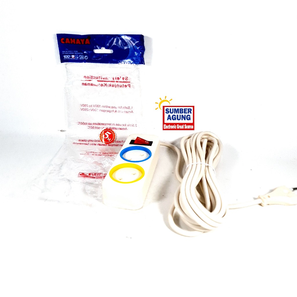 Cahaya Olor Gepeng Dengan Stop Kontak + Kabel Lubang 2 5Meter Full Cahaya 852 U2 5M Olor Panjang 5M 