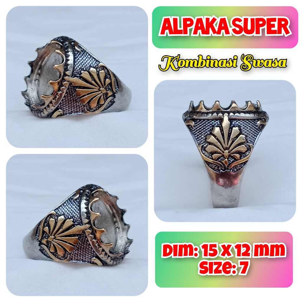 emban batu akik dan permata alpaka super kombinasi swasa.18