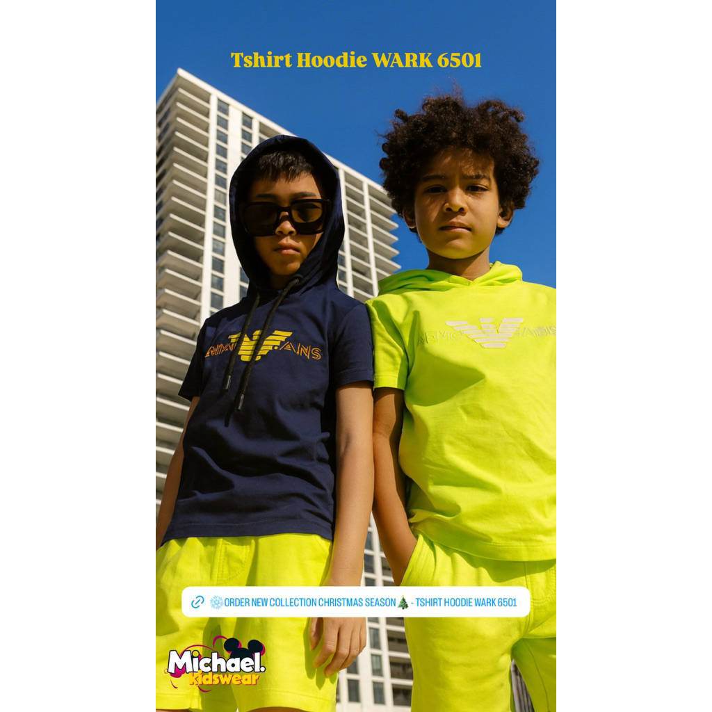 Kaos Anak Hoodie WARK 6501 Style Edisi Natal Premium Usia 2-17 Tahun Baju Anak Cowok/Laki Laki Model