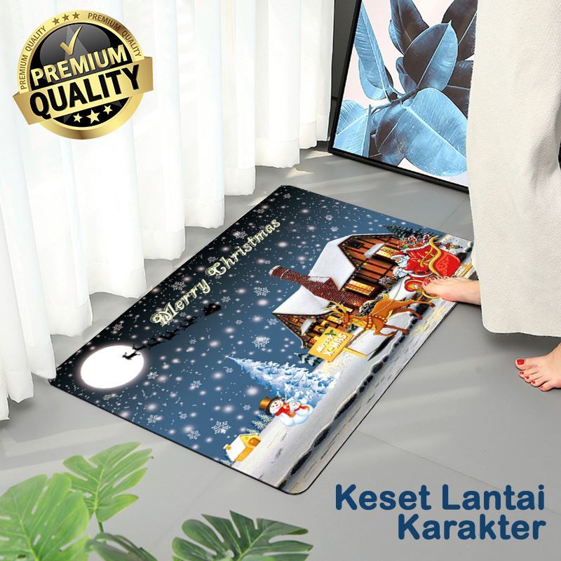 Keset Kaki Keset Kaki Anti Bau Nyerap Air Anti Bakteri Keset Batu Kamar Mandi Motif Lucu /D3A1