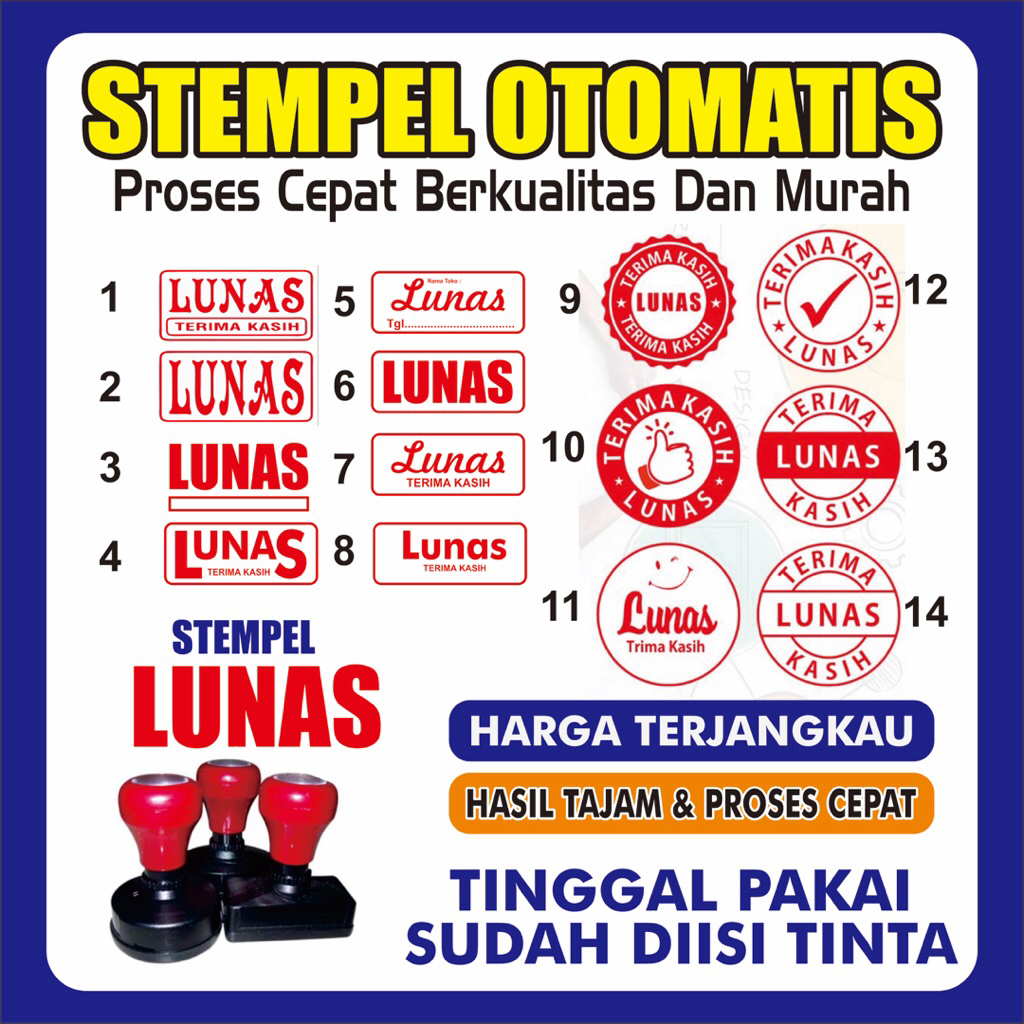 Stempel Lunas/Stempel Lunas/Stempel flash praktis/Stempel