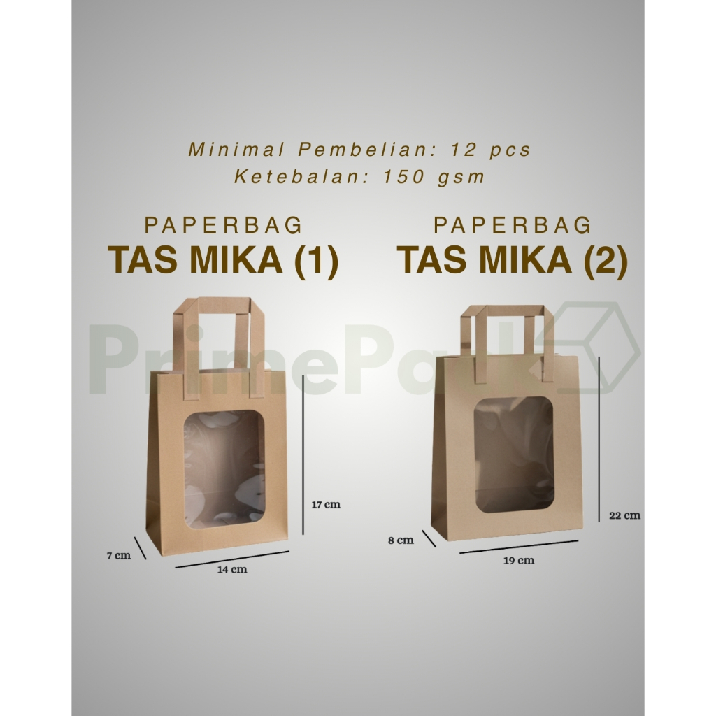 Paperbag Tas Mika Kraft Coklat Polos Ketebalan 150 gsm Tas Kertas Kecil